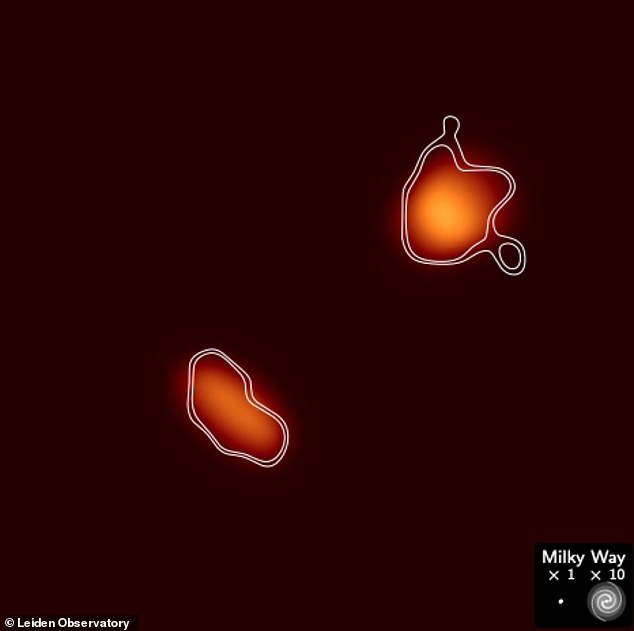 Despite the size of the Alcyoneus, the type of radio lobes it emits (pictured) is not out of the ordinary.  It is known that the Milky Way has its own radio lobes