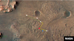 This annotated image depicts the multiple flights — and two different paths — NASA's innovative Mars Helicopter could make its journey to the Jezero Crater Delta river system.  (Image source: NASA/JPL-Caltech/University of Arizona/USGS)