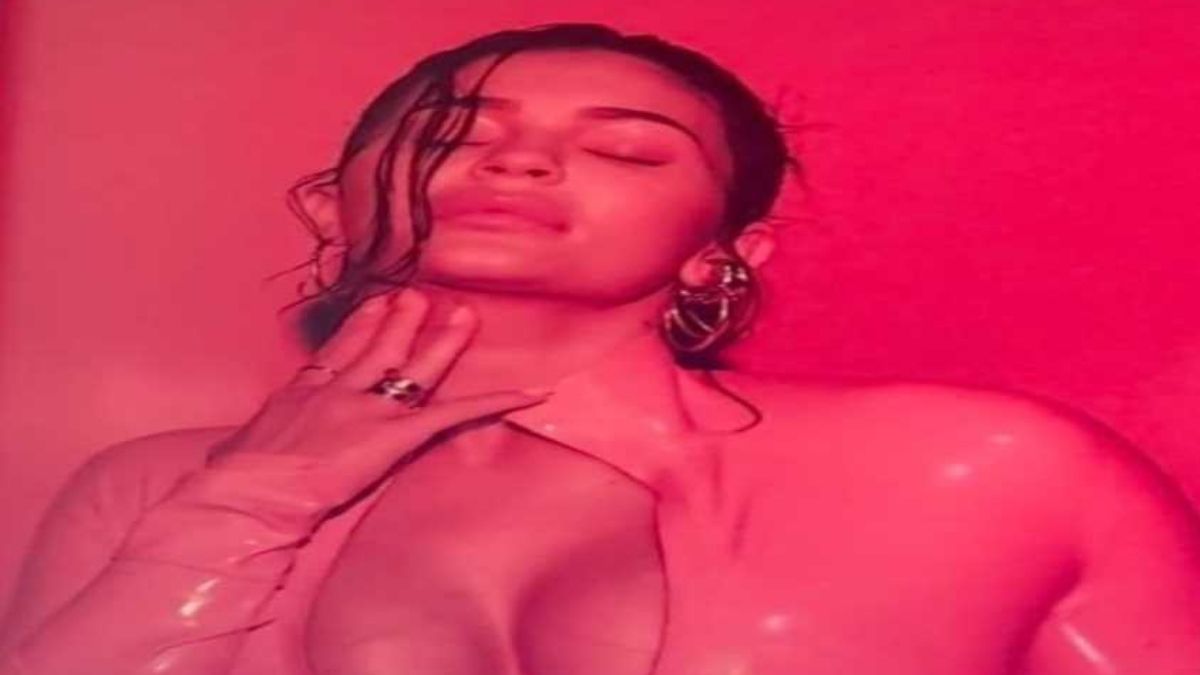 Kylie Jenner's New Baby Body Nearly Bursts Out Of Latex Top In TikTok Video