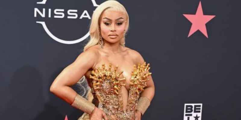 Blac Chyna Stuns In  Spiked, Plunging Gold Dress At The 2022 BET Awards