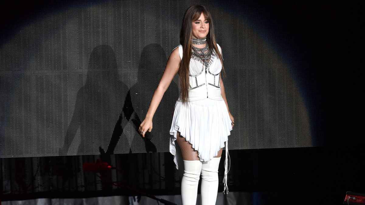 Camila Cabello Wears Thigh-High Boots And A Bustier Dress At Wazzmatazz
