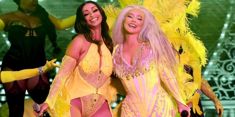 Christina Aguilera Sings 'Dirrty' And 'Lady Marmalade' With Mya At LA Pride