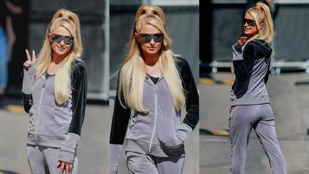 It's Very Hot! In Los Angeles, Paris Hilton Shows Off Her Moves In A Velour Tracksuit