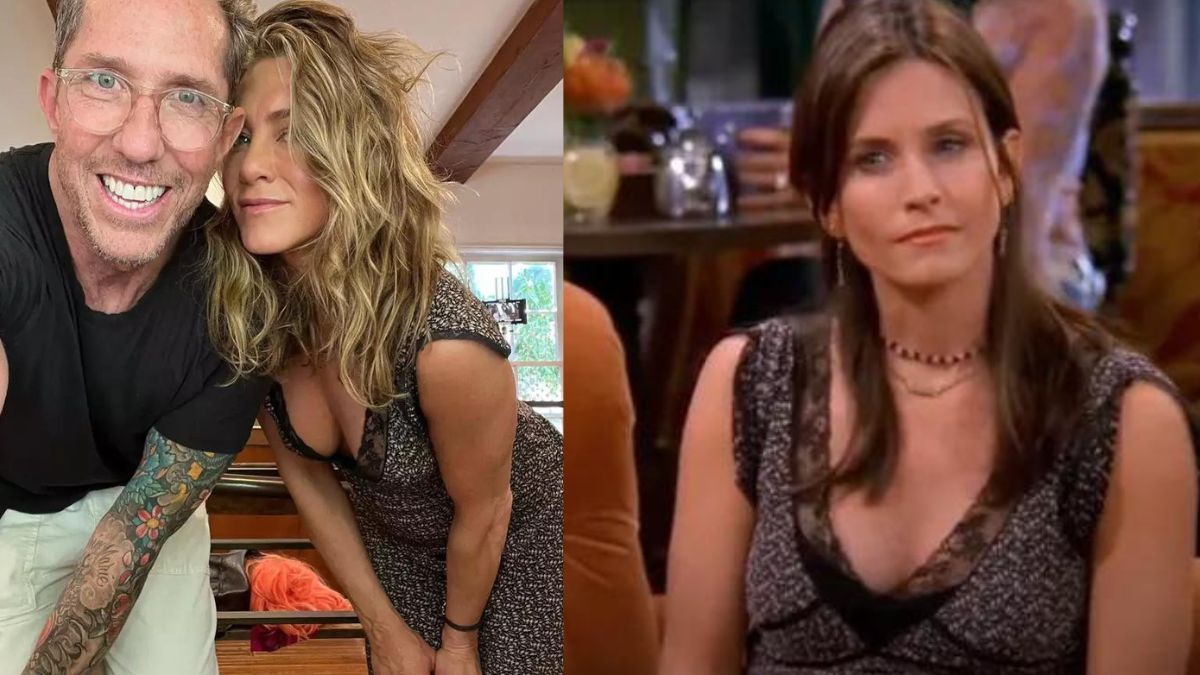 Jennifer Aniston Wore Monica Geller's Floral Midi Dress From Friends 2004.