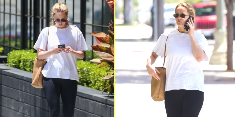 Jennifer Lawrence On Her Way To Pilates Session In Beverly Hills Wearing Casual Attire!!