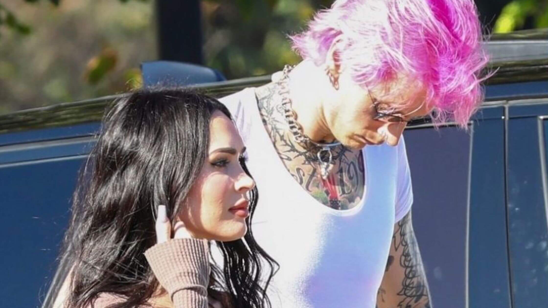 Machine Gun Kelly Debuts Her Bright Pink Hair During Lunch Date With Megan Fox