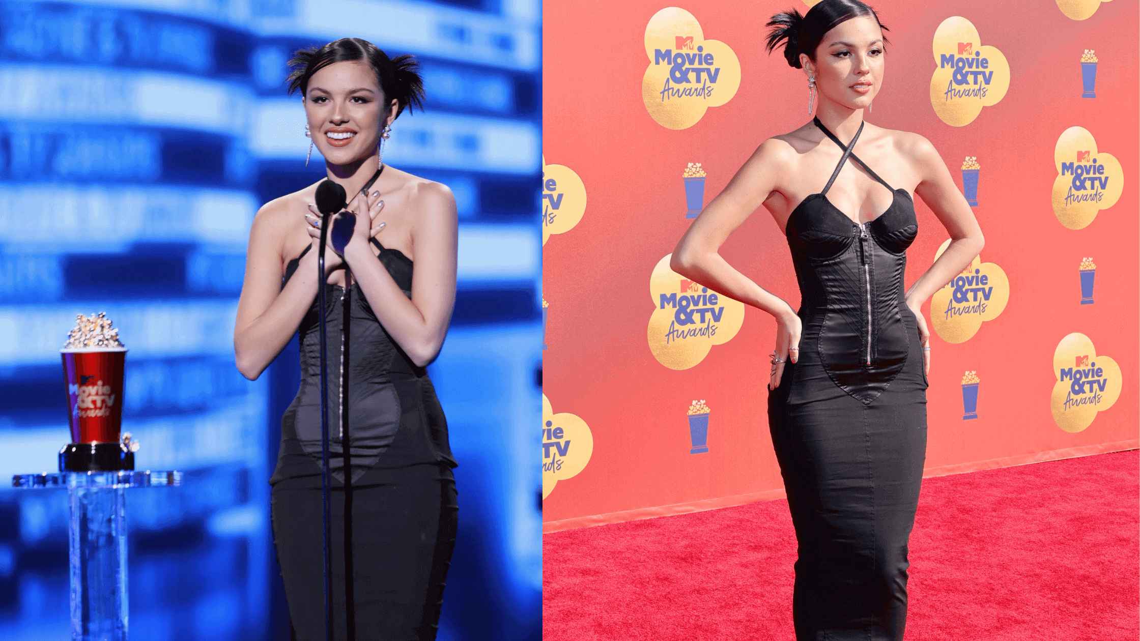 Olivia Rodrigo's Bondage-Inspired Dress At MTV Movie & TV Awards