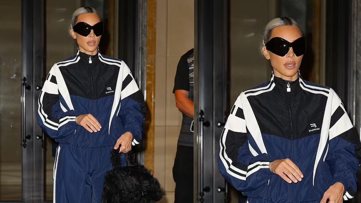 Kim Kardashian Steps Out In Her Balenciaga Tracksuit And Sunglasses In NYC
