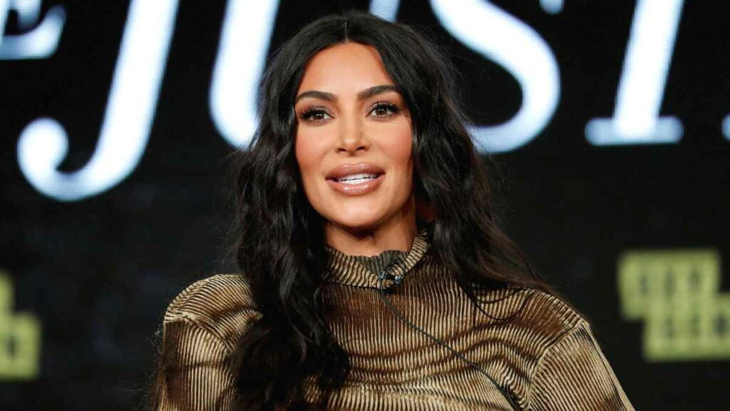 Kim Kardashian Attends Fendi Show In A Sheer Sparkly Dress At NYF