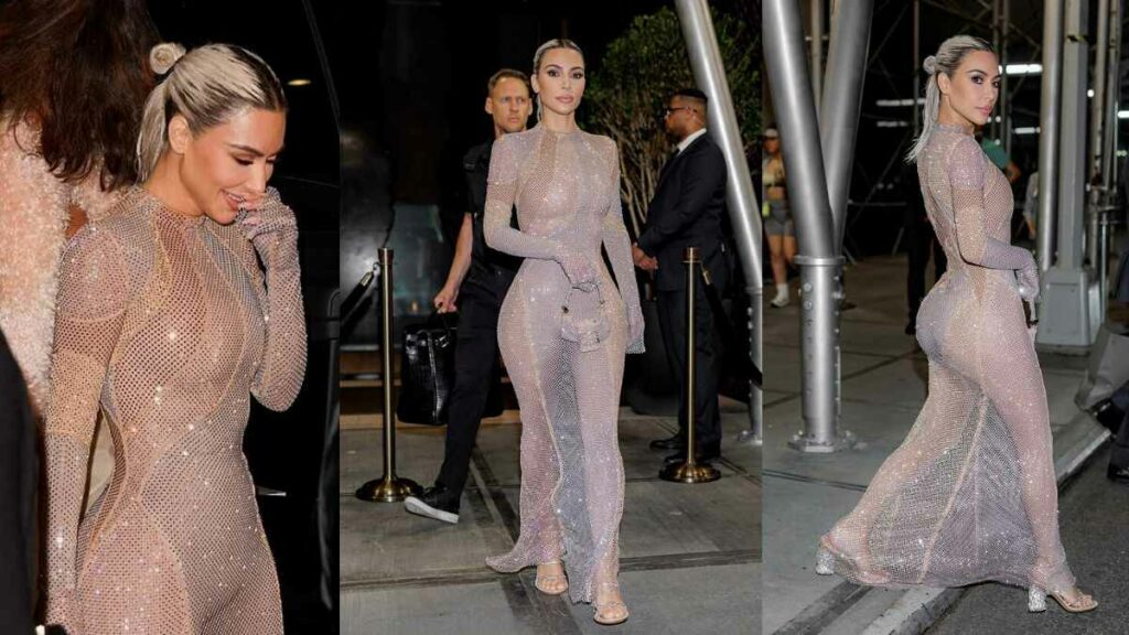 Kim Kardashian Stuns In Translucent Sequin Dress