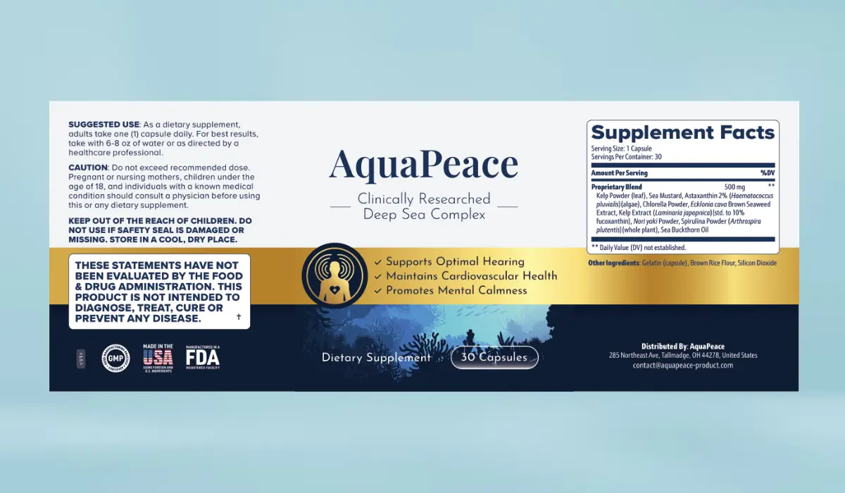 AquaPeace Supplement Facts