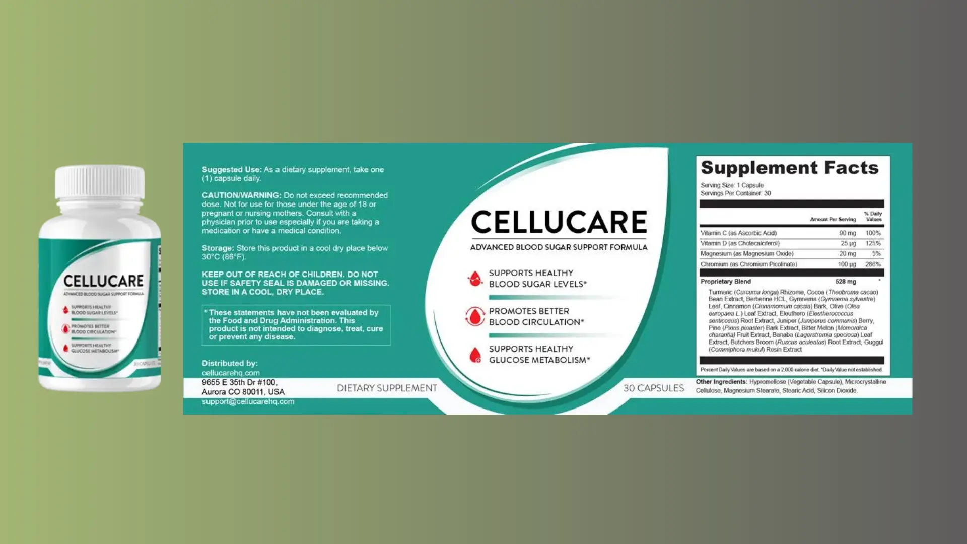 CelluCare supplement facts