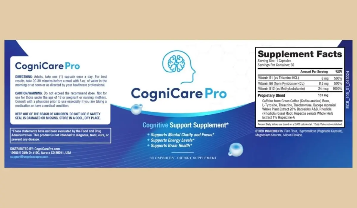 CogniCare Supplement Facts


