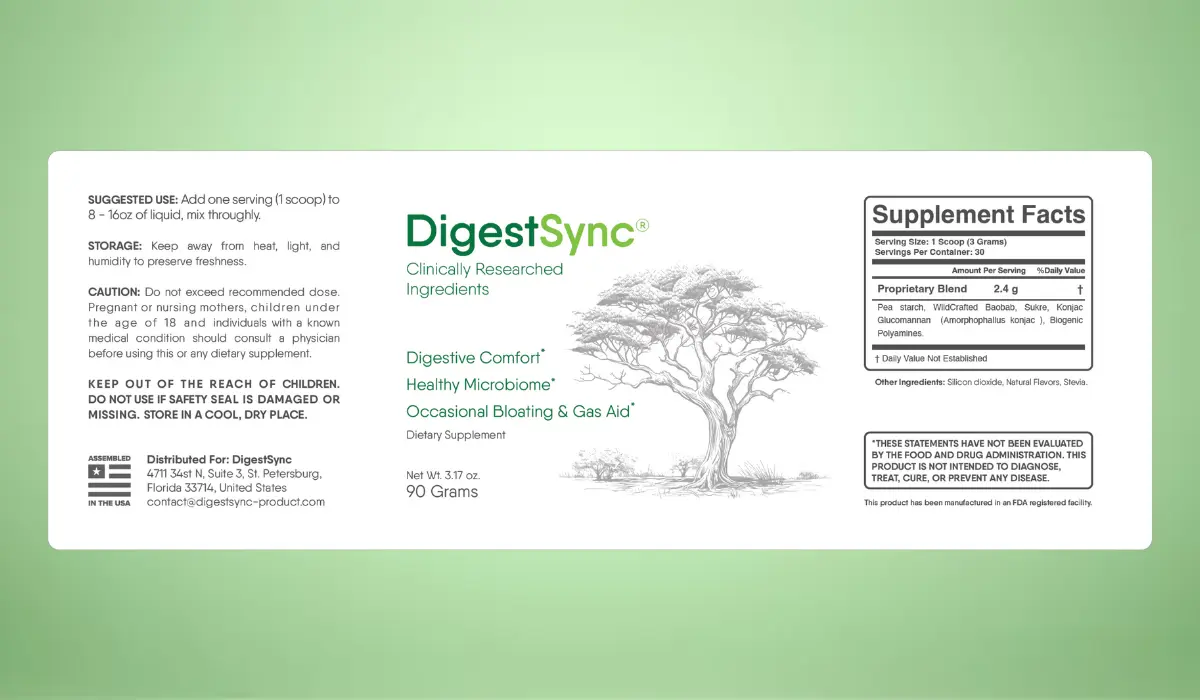 DigestSync Product Label