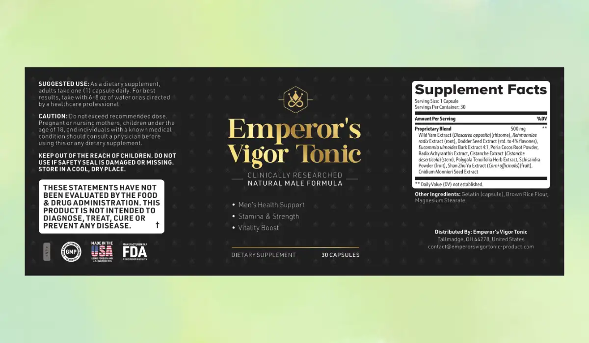 Emperor's Vigor Tonic Supplement Facts