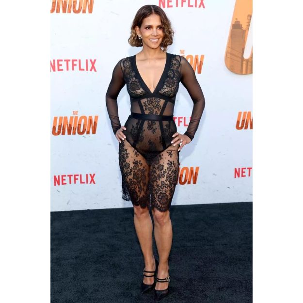 Halle Berry Dazzles at The Union Premiere in Daring Sheer Lace Outfit