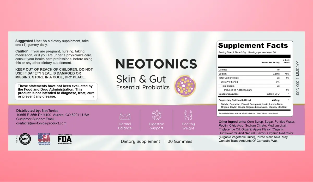 Neotonics Label