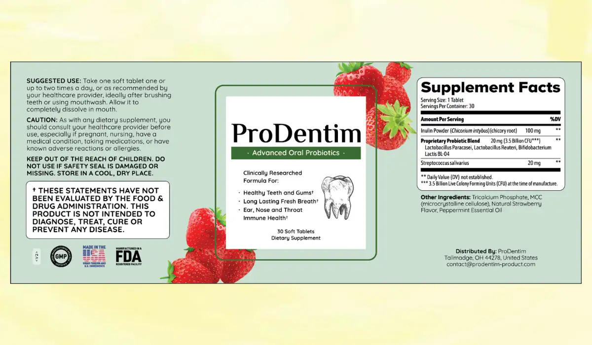 ProDentim Supplement Facts