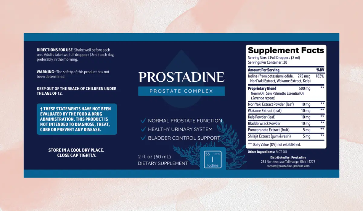 Prostadine Label