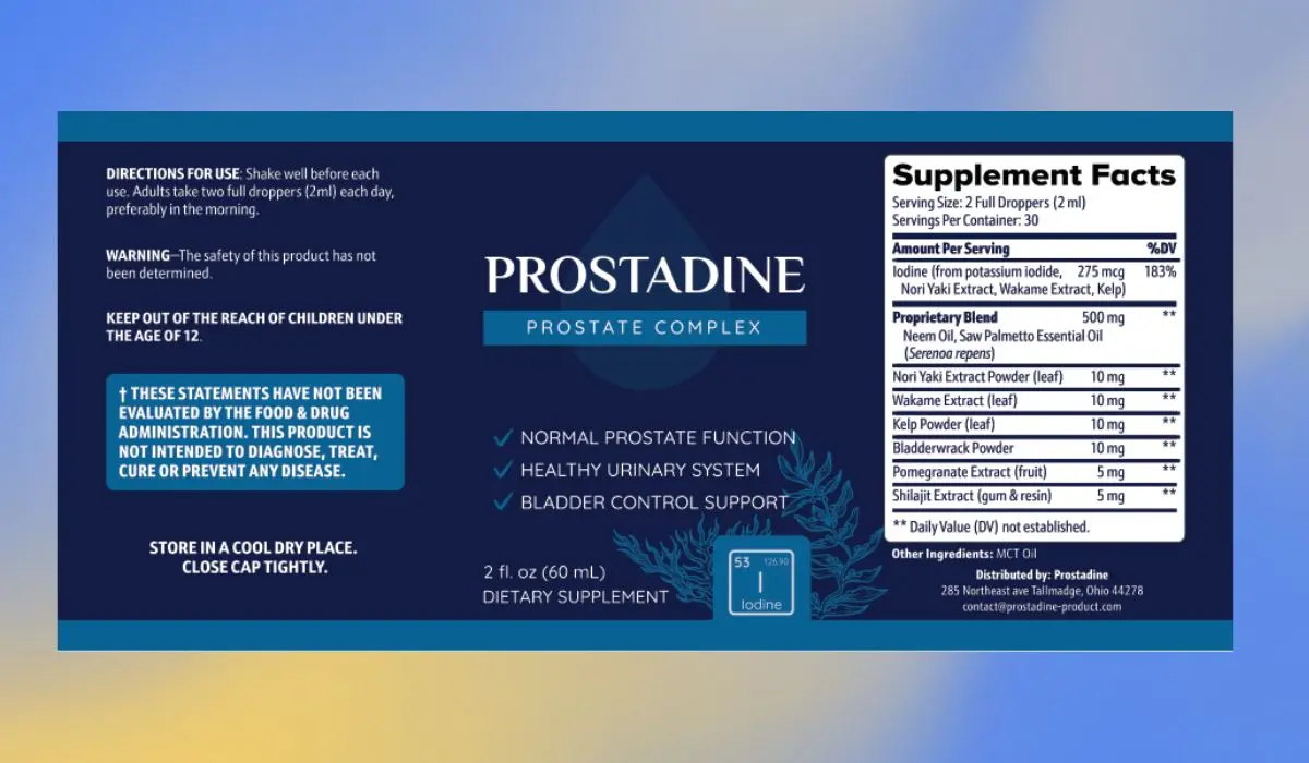 Prostadine Supplement Facts