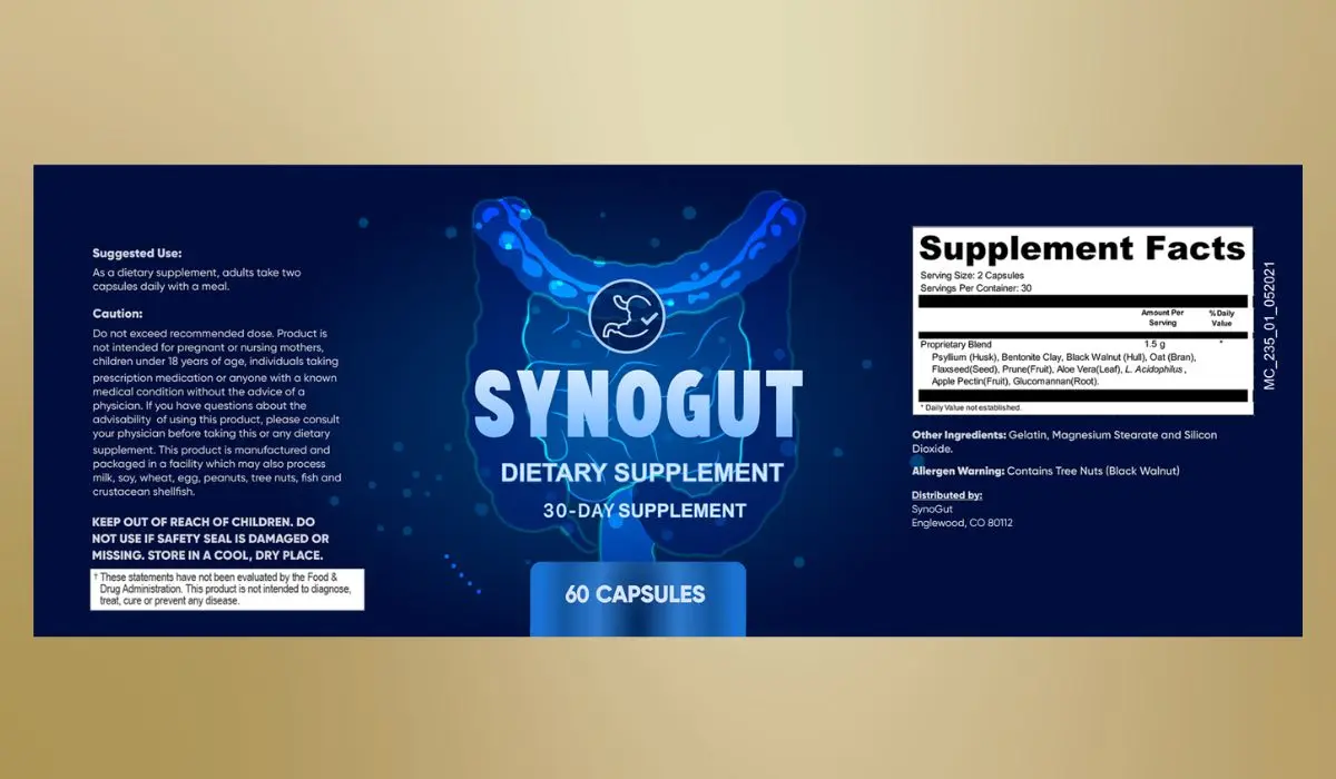 SynoGut Facts Label