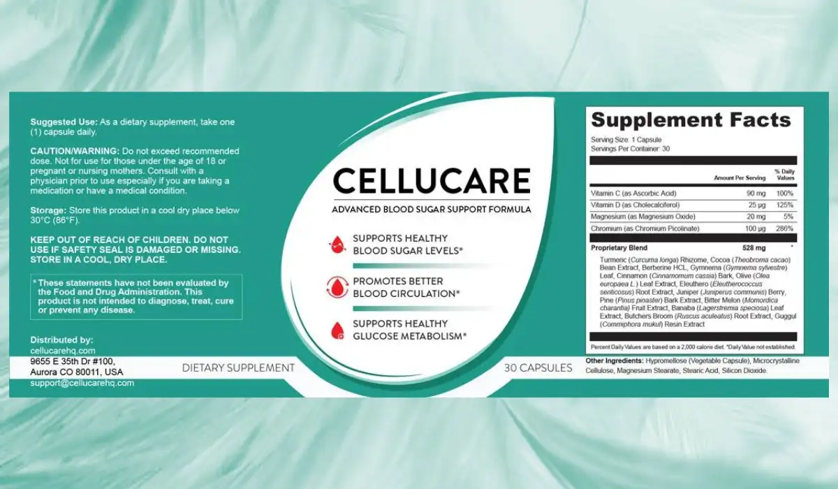 CelluCare Supplement Facts