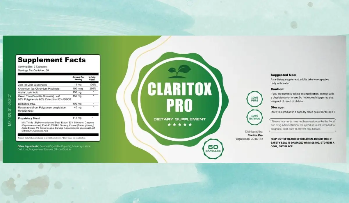 Claritox Pro Supplement Facts