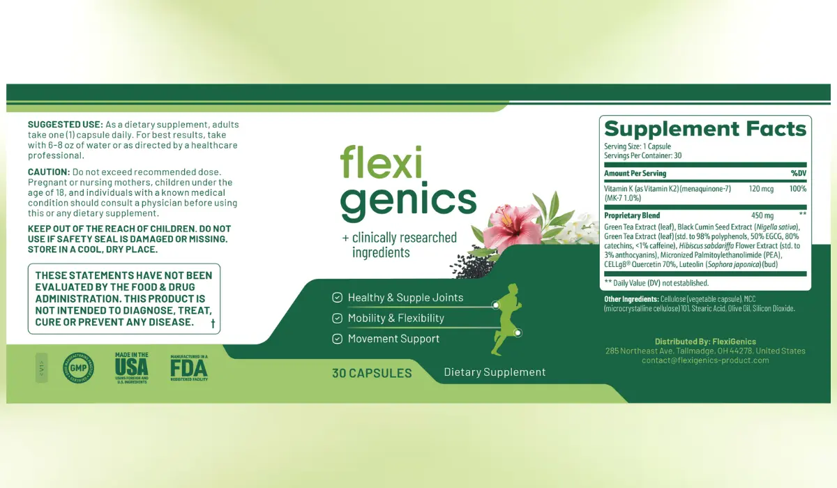 Flexigenics Supplement Facts