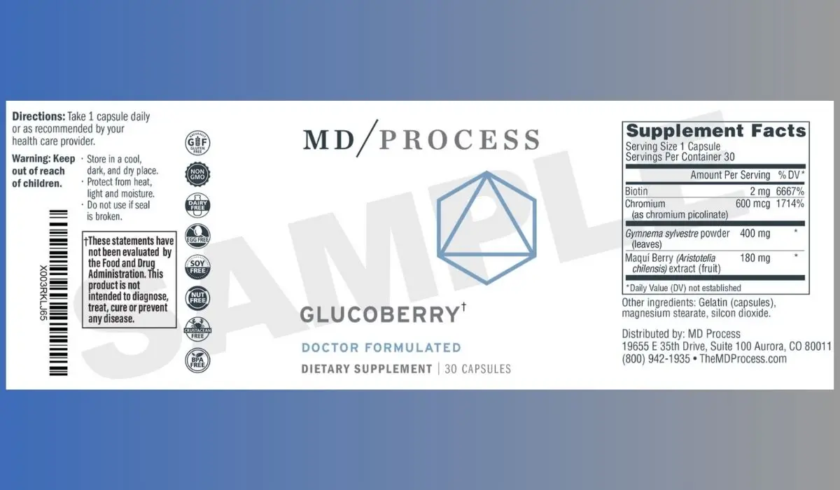 GlucoBerry Glucose Control Supplement Facts