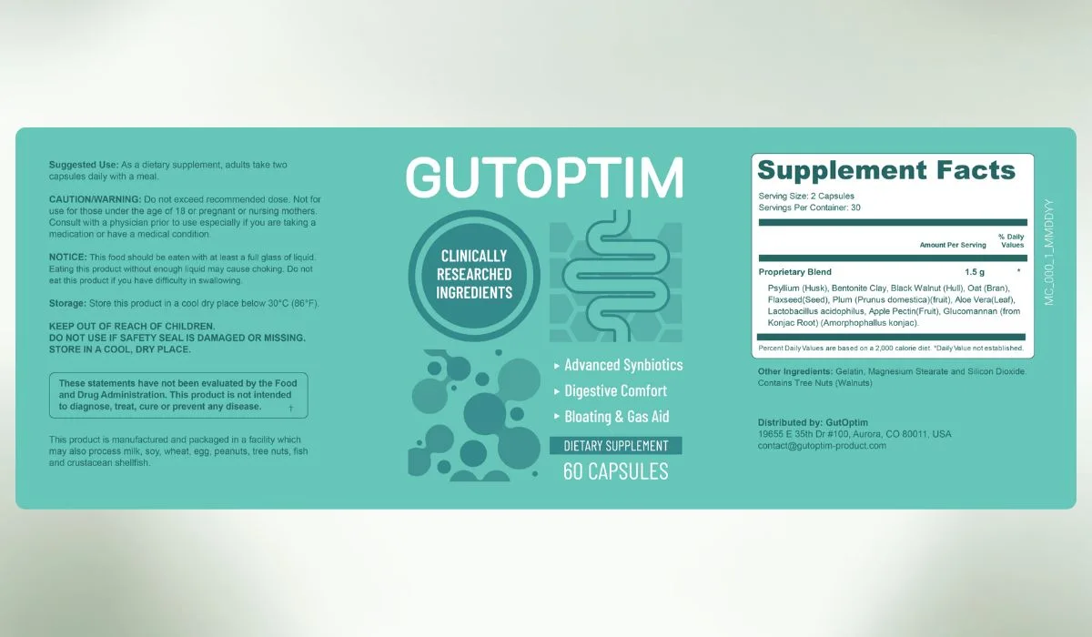 GutOptim Supplement Facts