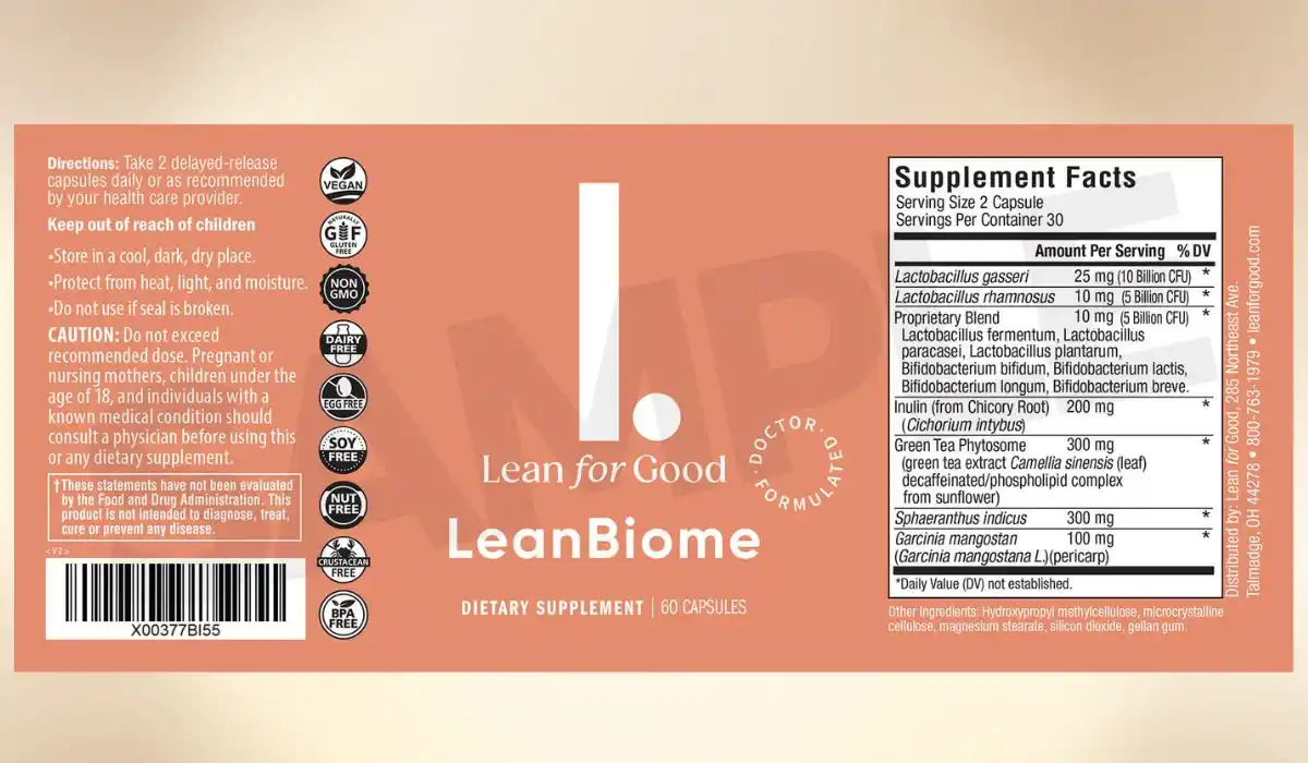 LeanBiome Supplement Facts