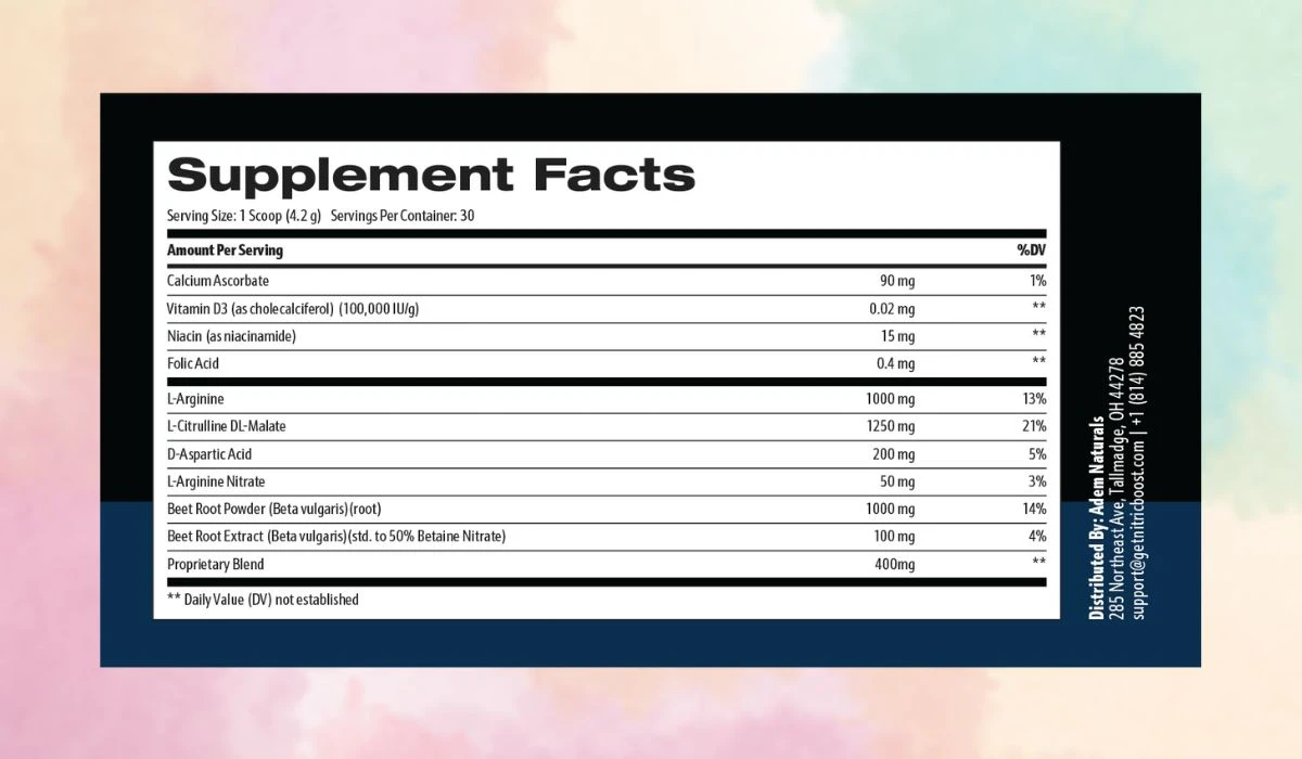 Nitric Boost Ultra Supplement Facts