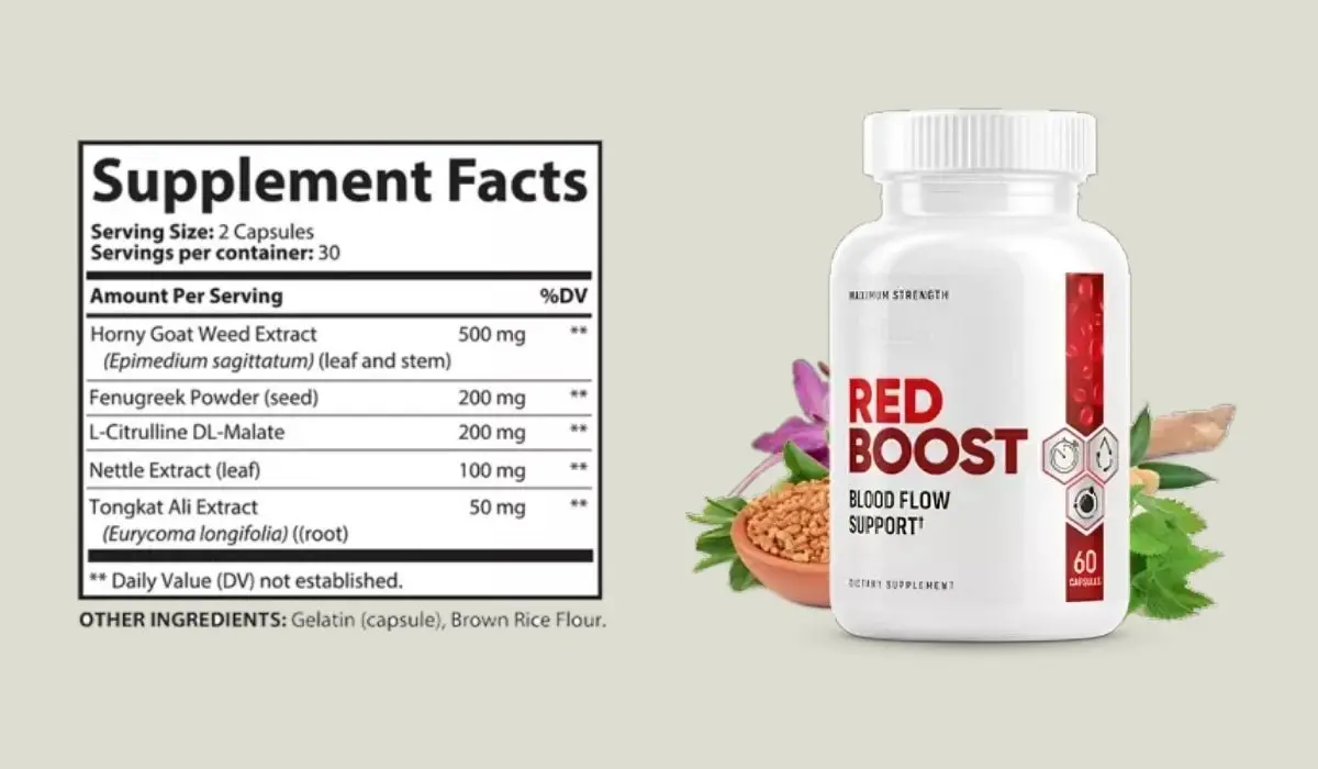 Red Boost Male Health Supplement Facts