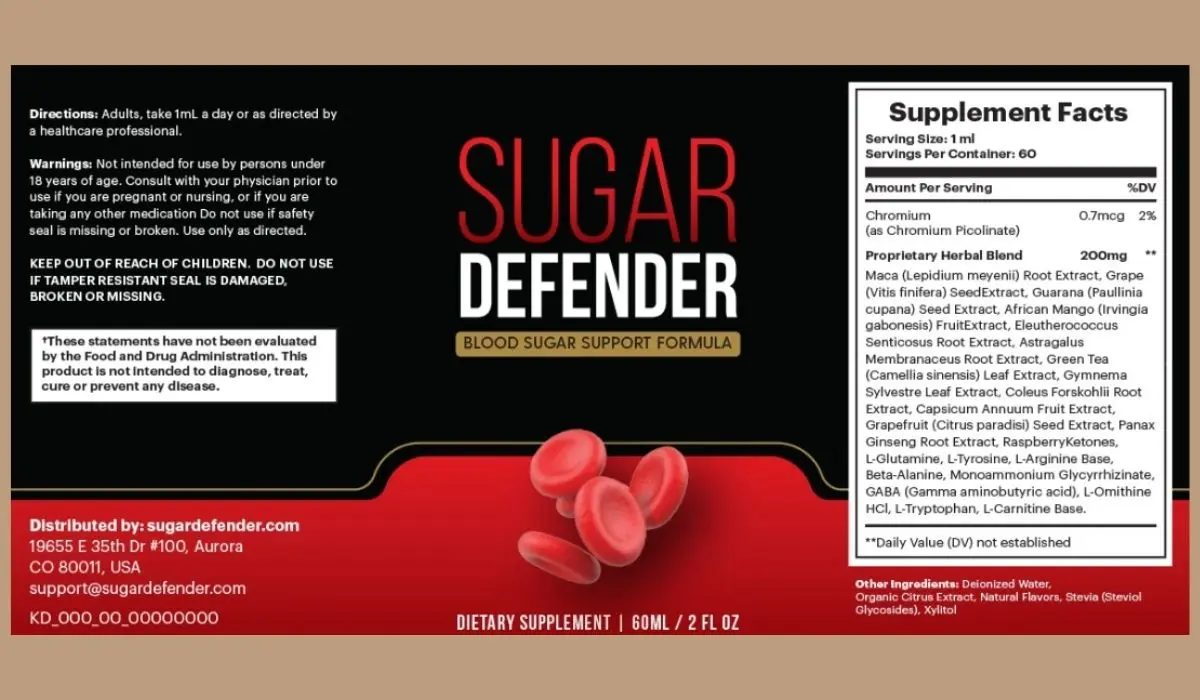 Sugar Defender Glucose Control Supplement Facts