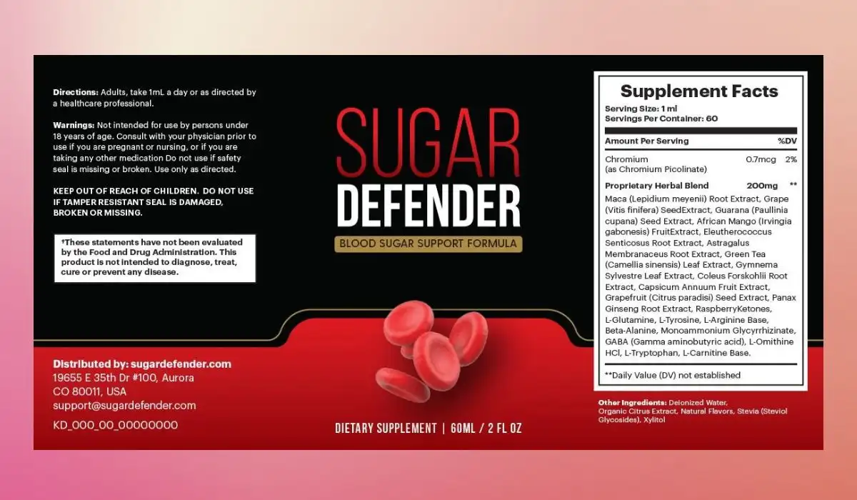 Sugar Defender Supplement Facts