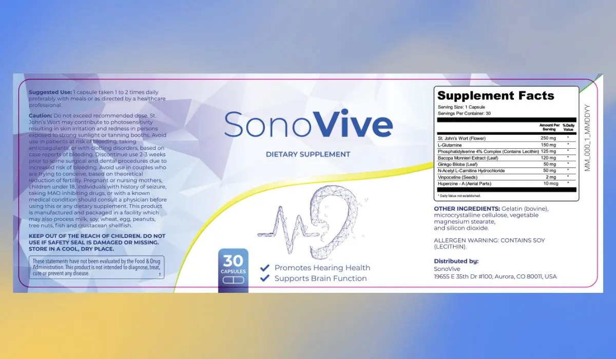 SonoVive Supplement Facts