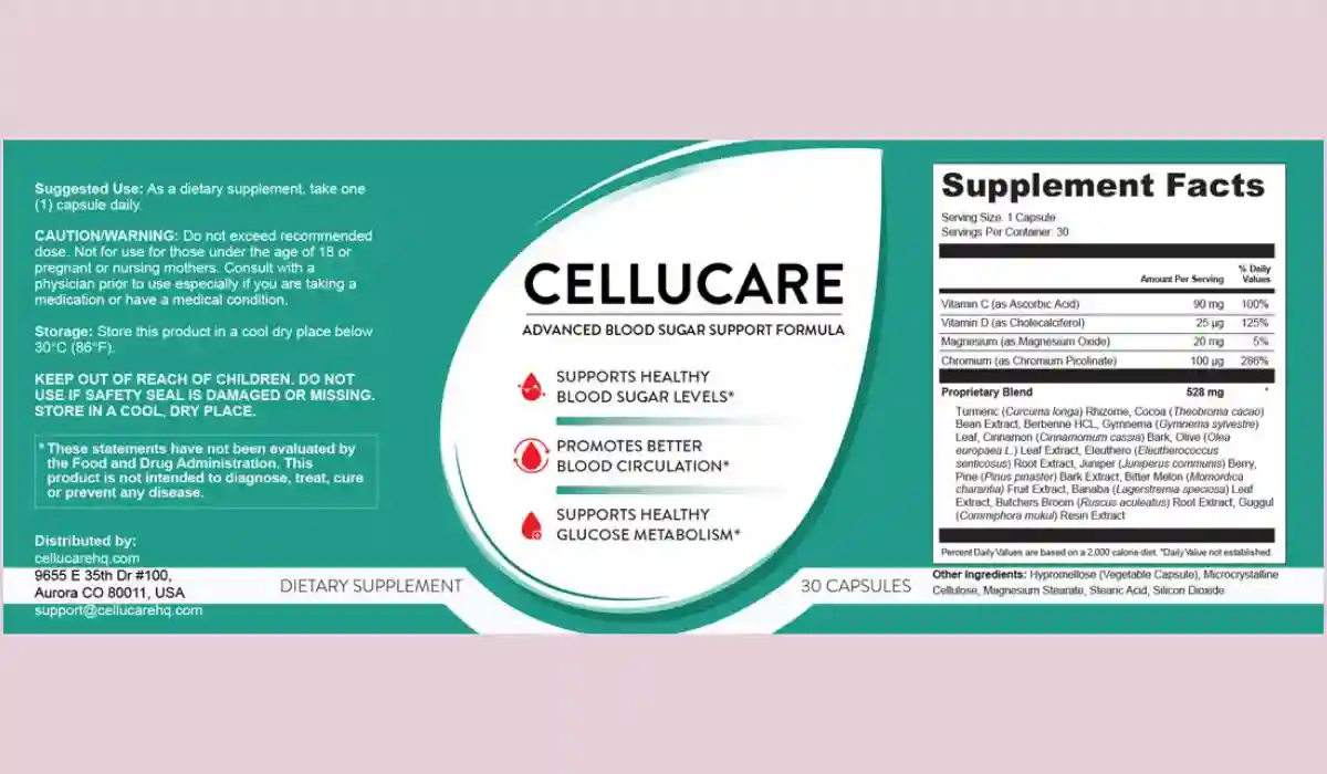 CelluCare Supplement Facts